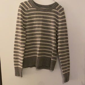 J.Crew | grey and white stripped wool sweater